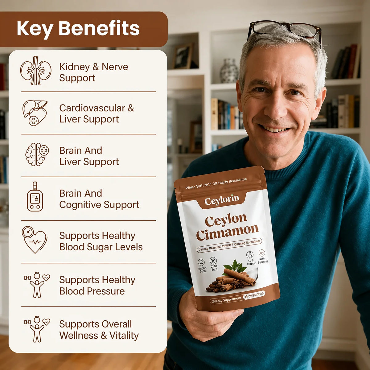 Ceylon Cinnamon 7200mg Equivalent with MCT Oil